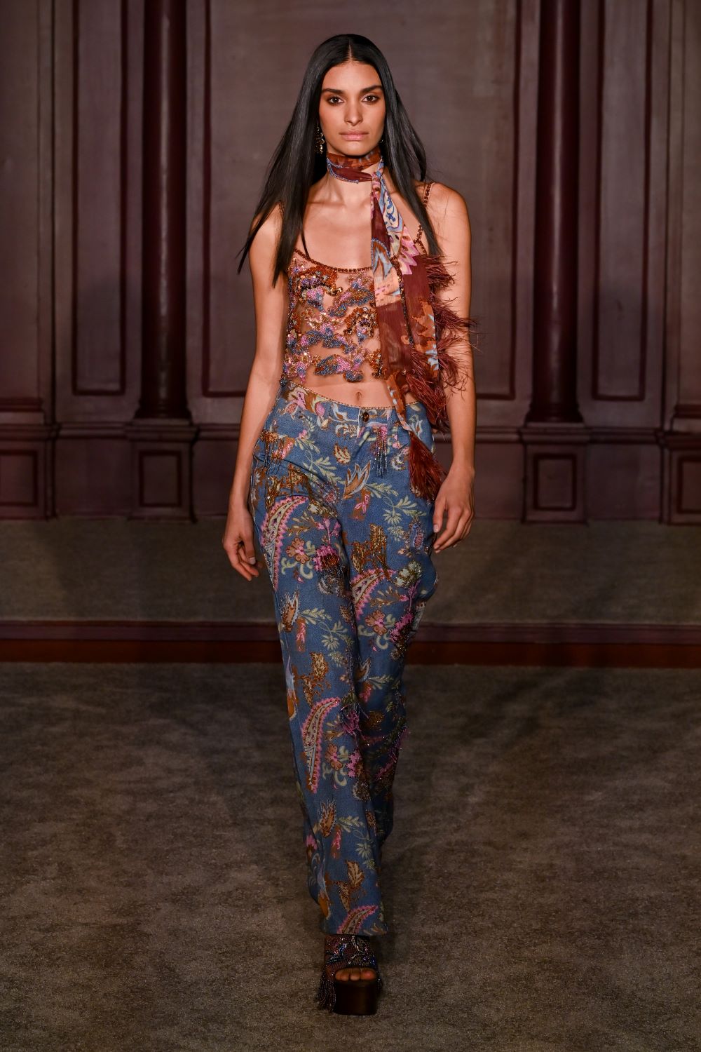 CALÇA BOHO DENIM
 AZUL
