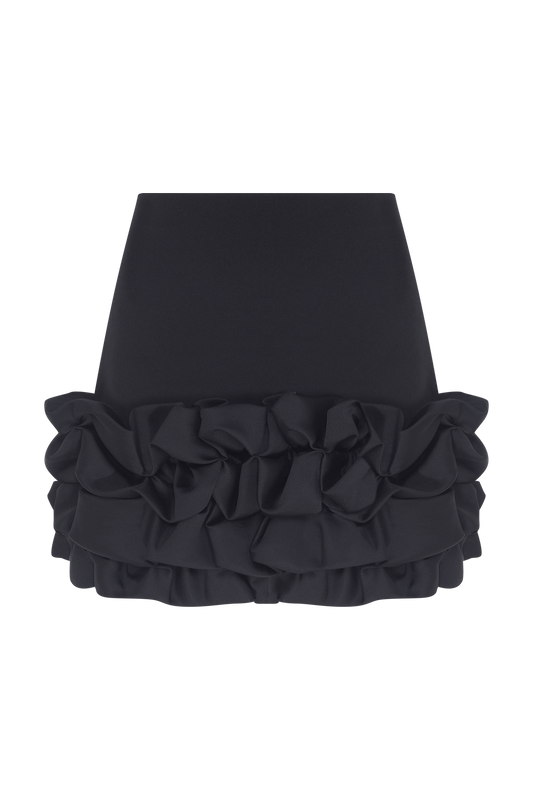 SAIA CURTA CREPE MYSTIQUE  PRETO