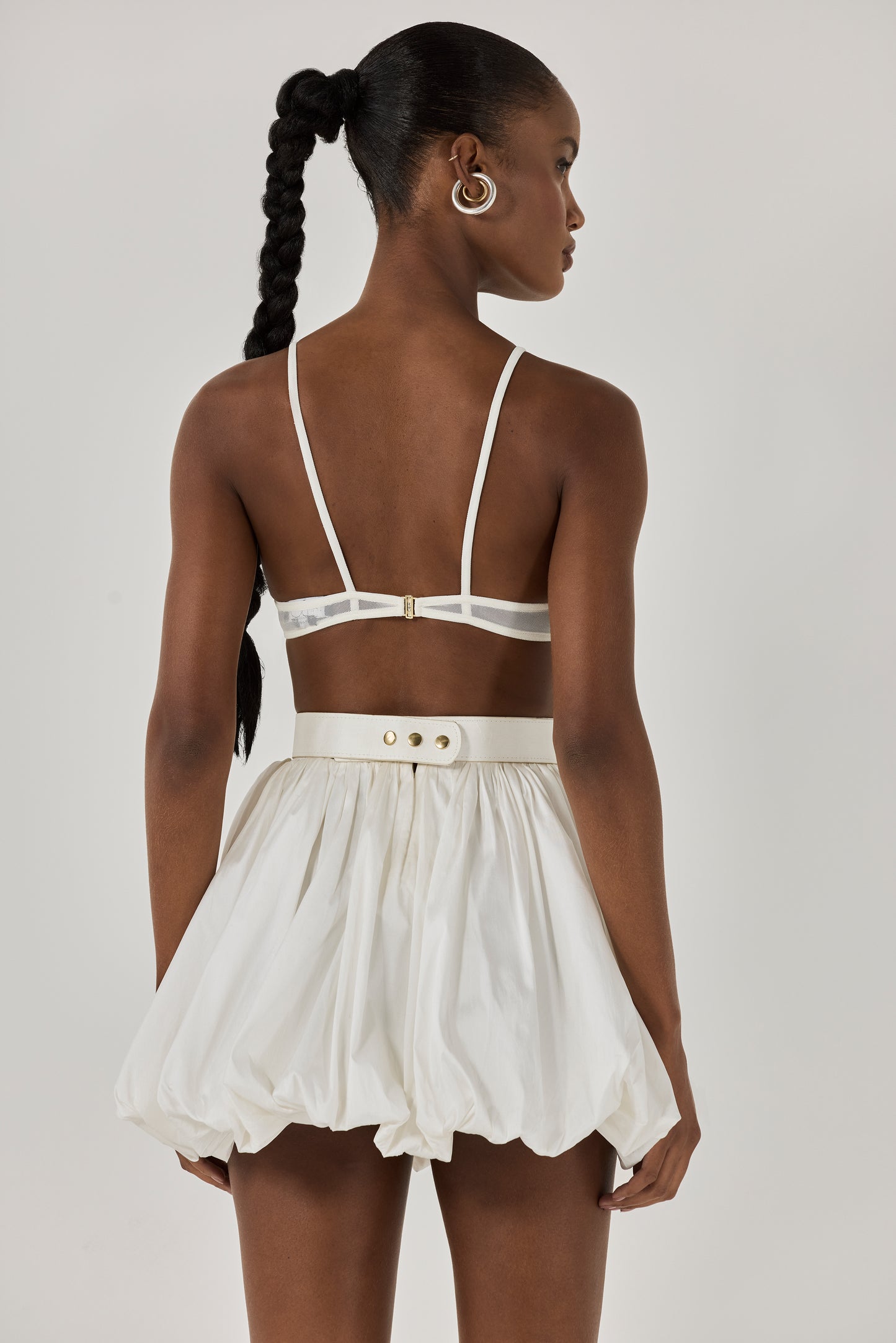 SAIA CURTA TAFETÁ OFF WHITE