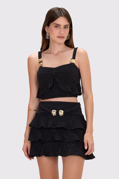 SAIA CURTA MALHA GAVEA PRETO