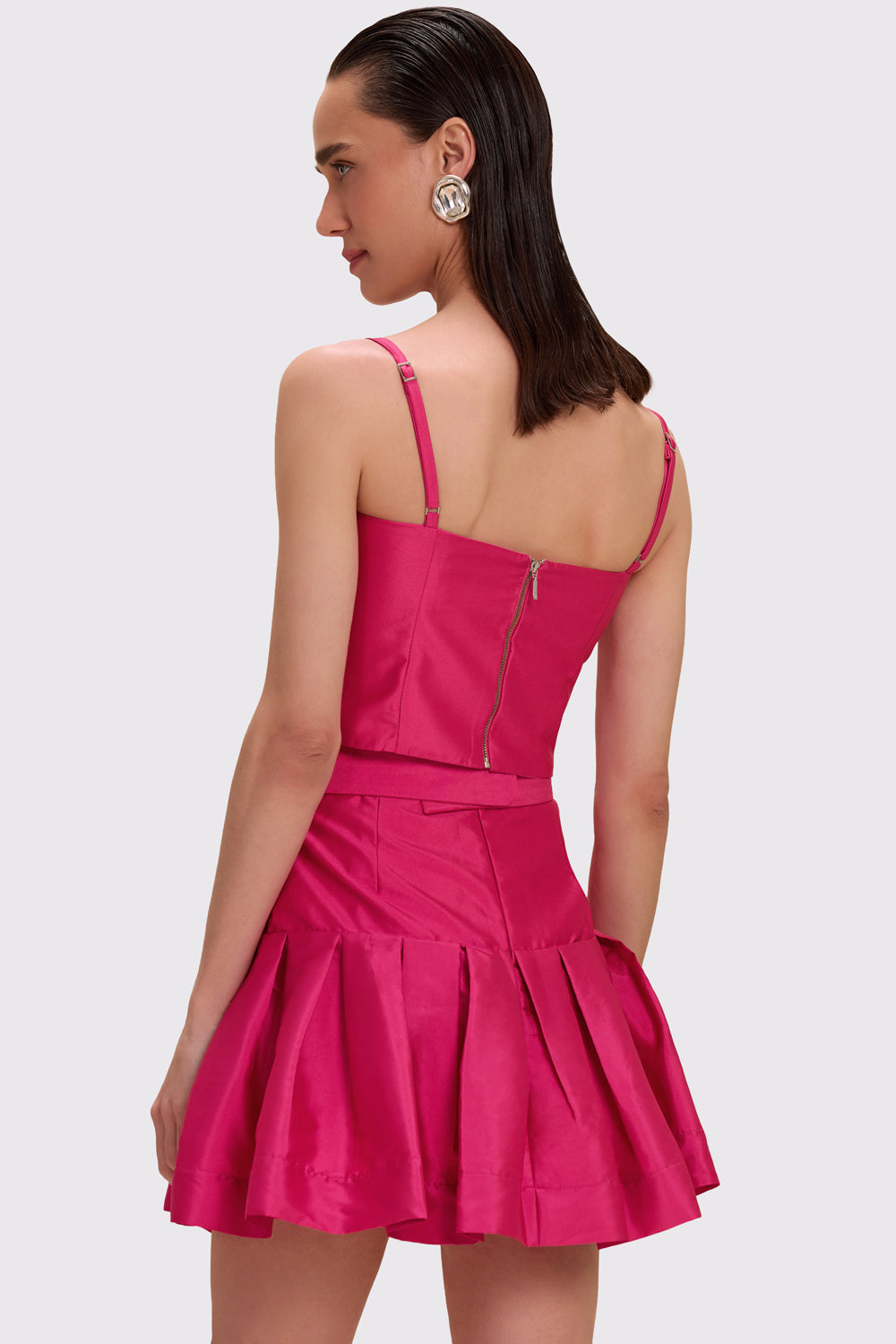 SAIA CURTA TAFETÁ BLOOM ROSA