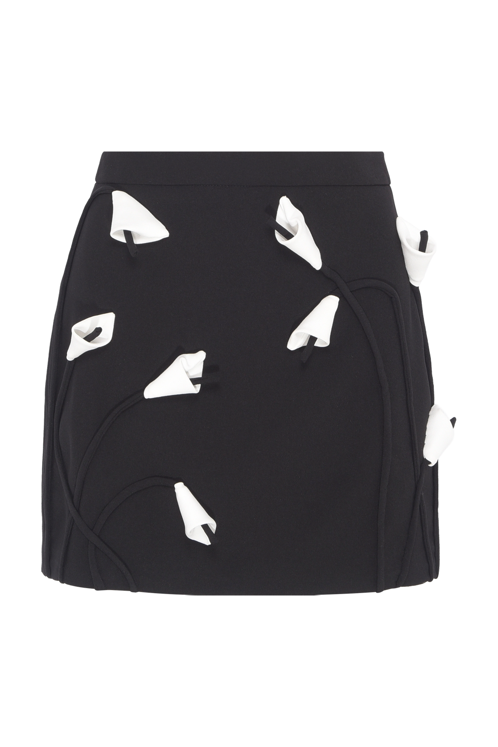 SAIA CURTA CREPE DAMA PRETO