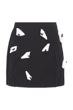 SAIA CURTA CREPE DAMA PRETO