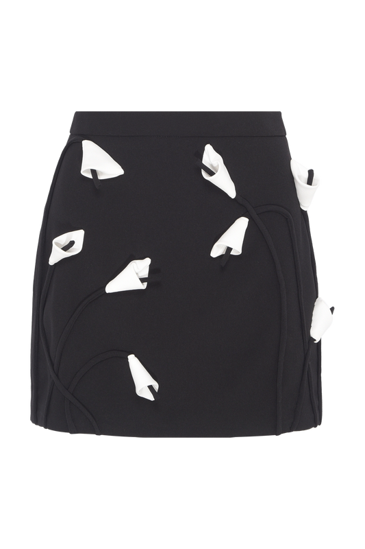 SAIA CURTA CREPE DAMA PRETO