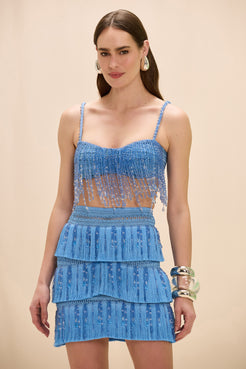 TOP CLARA FRINGE AZUL