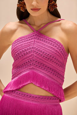TOP LYA FRINGE ROXO