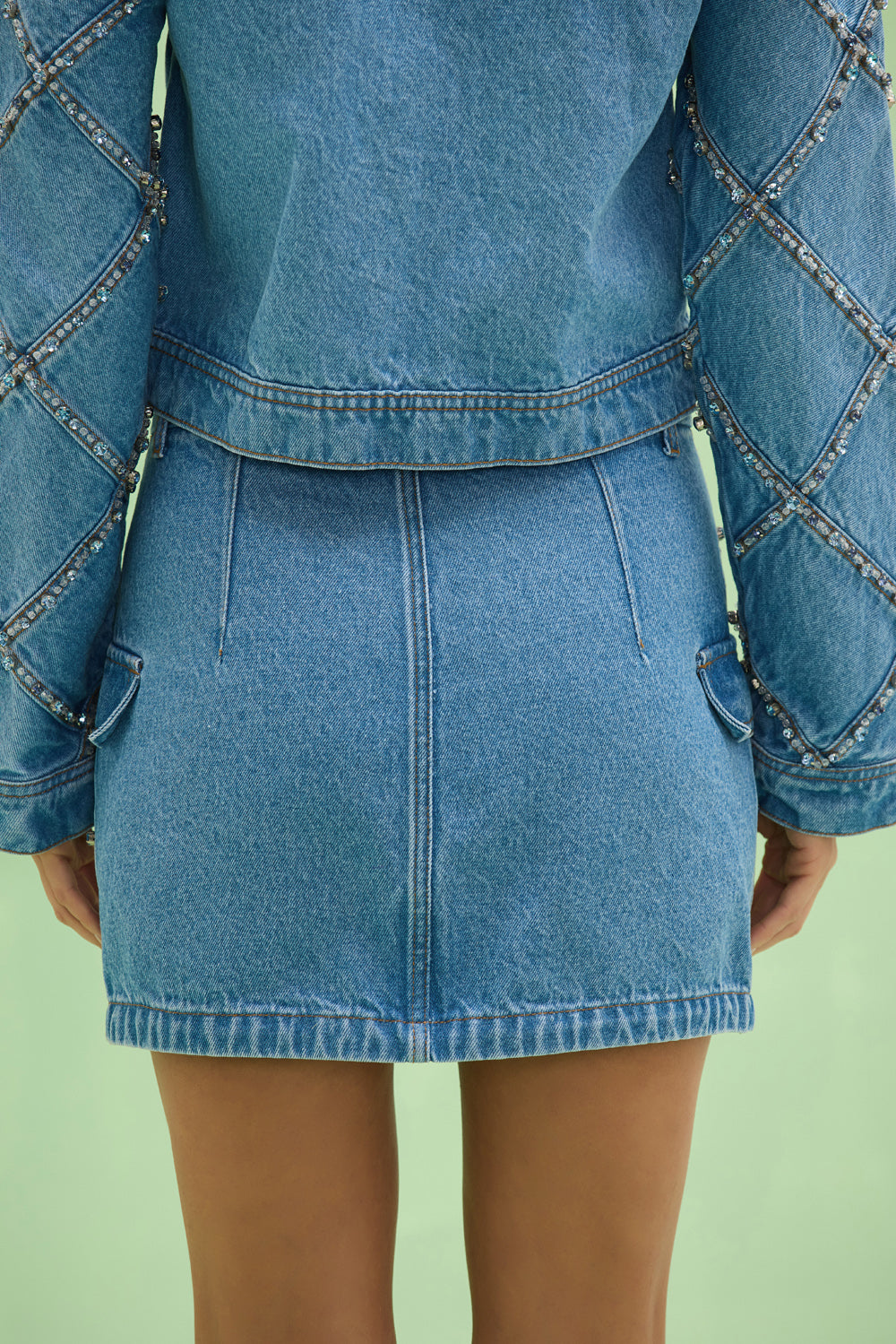 SAIA CURTA MARINA DENIM AZUL