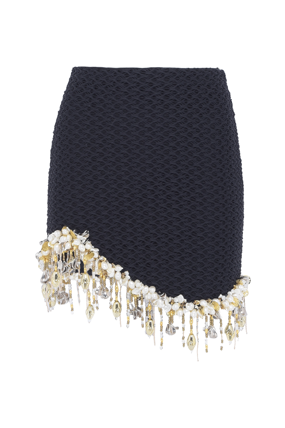 SAIA CURTA FRIDA MACRAMÊ PRETO