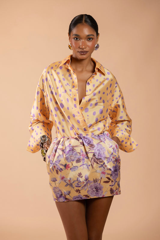 CAMISA PEONY DOTS AMARELO