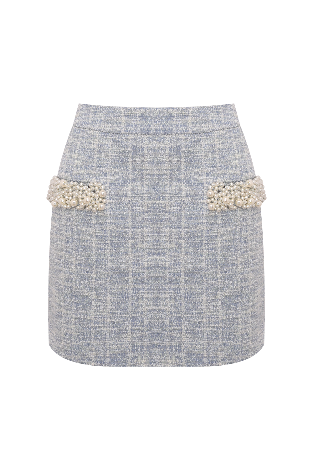 SAIA CURTA TWEED MAVI AZUL