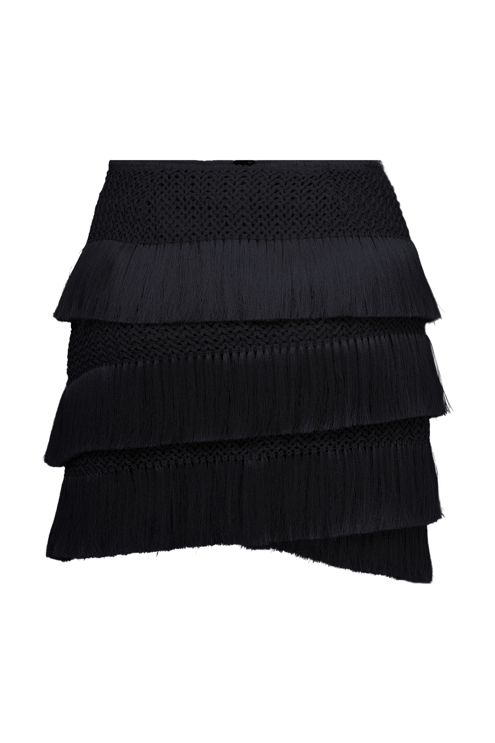 SAIA CURTA AYLA FRINGE PRETO