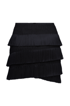 SAIA CURTA AYLA FRINGE PRETO