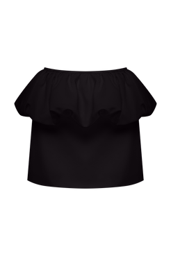 SAIA CURTA CREPE NIRA PRETO