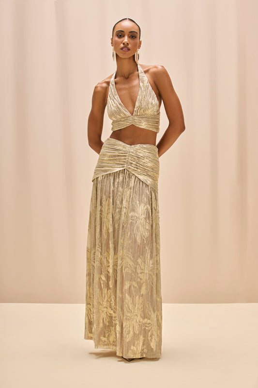 SAIA LONGA LUREX GOLDEN DUST DOURADO