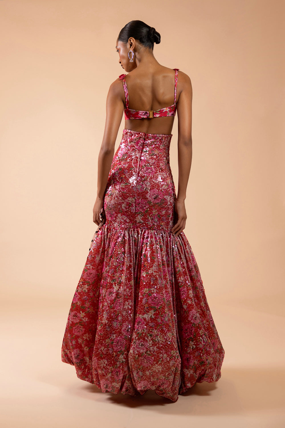 TOP DE BIQUINI PAETÊ PEONY VERMELHO