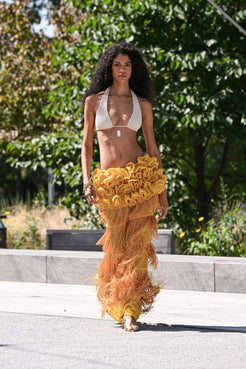 SAIA LONGA SUNBEAM FRINGES
 AMARELO