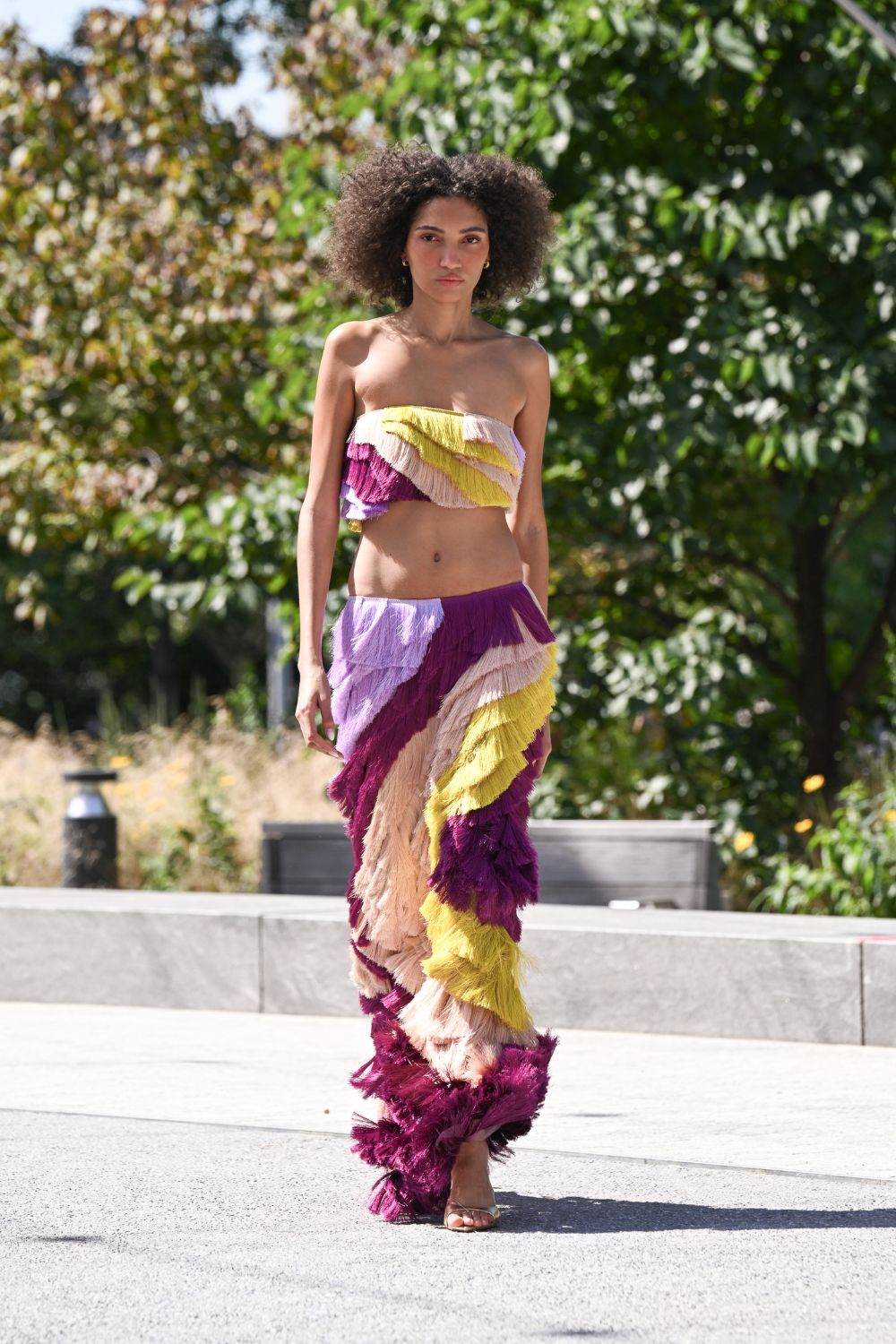SAIA LONGA AURORA FRINGE ROXO