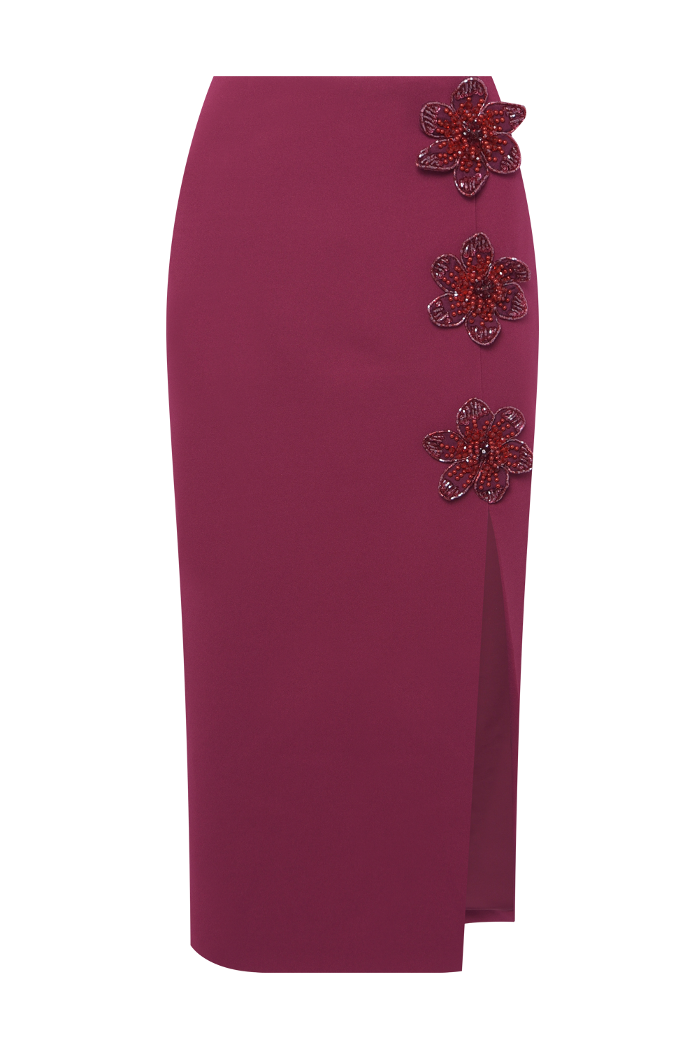 SAIA MIDI CREPE MYSTIQUE  VERMELHO ESCURO