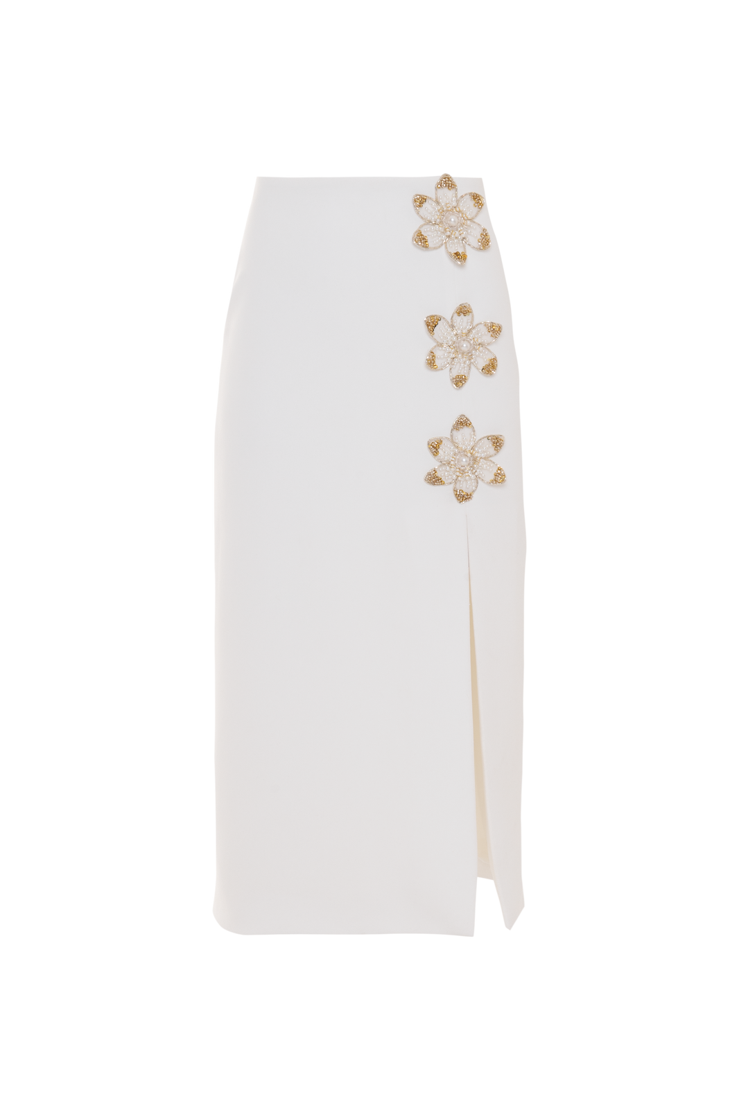 SAIA MIDI CREPE MYSTIQUE  OFF WHITE