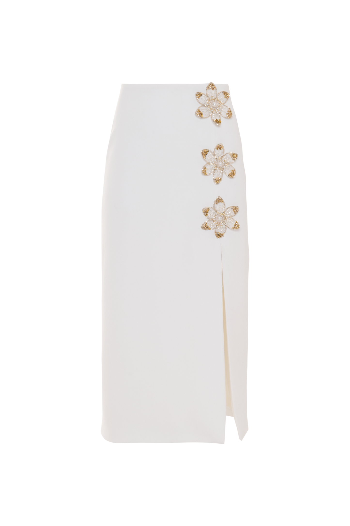 SAIA MIDI CREPE MYSTIQUE  OFF WHITE
