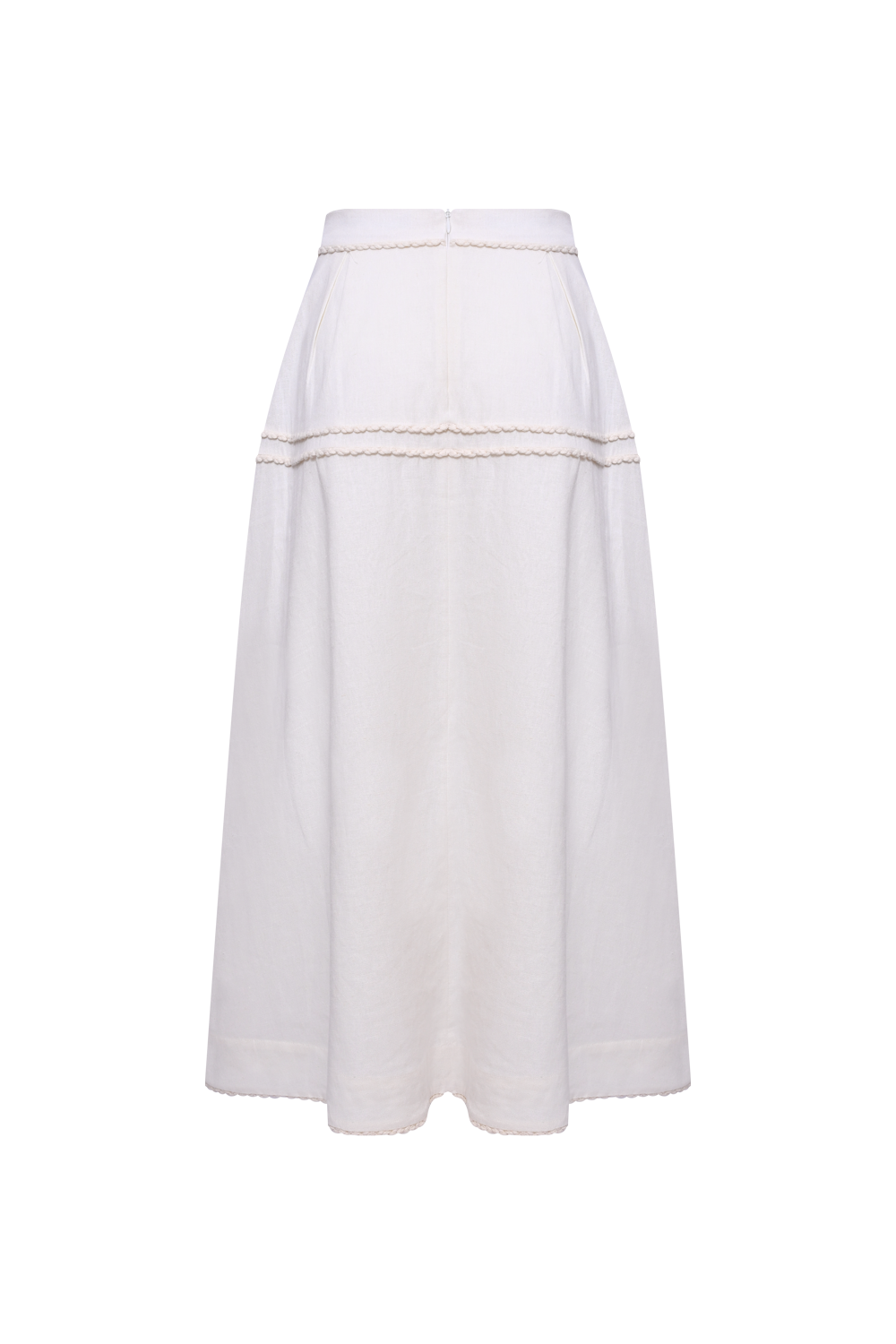 SAIA MIDI LINHO TROPIC OFF WHITE