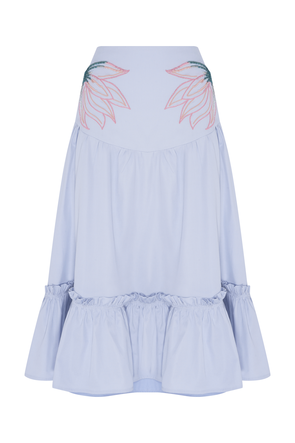 SAIA MIDI TRICOLINE BRUMA AZUL CLARO