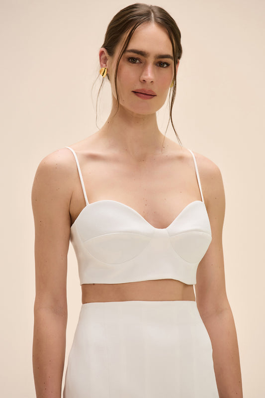 TOP DUAL CREPE OFF WHITE