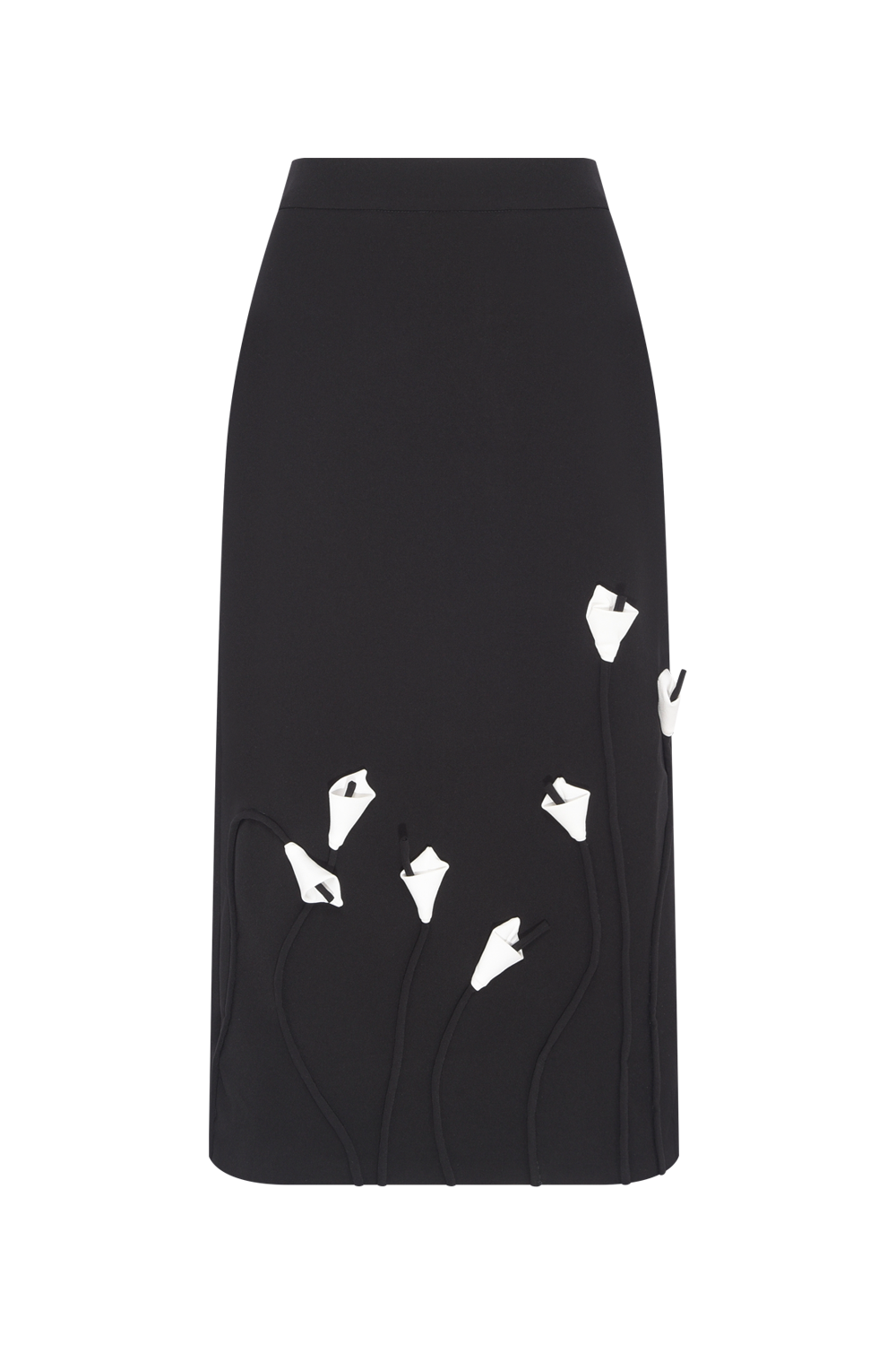 SAIA MIDI CREPE DAMA PRETO