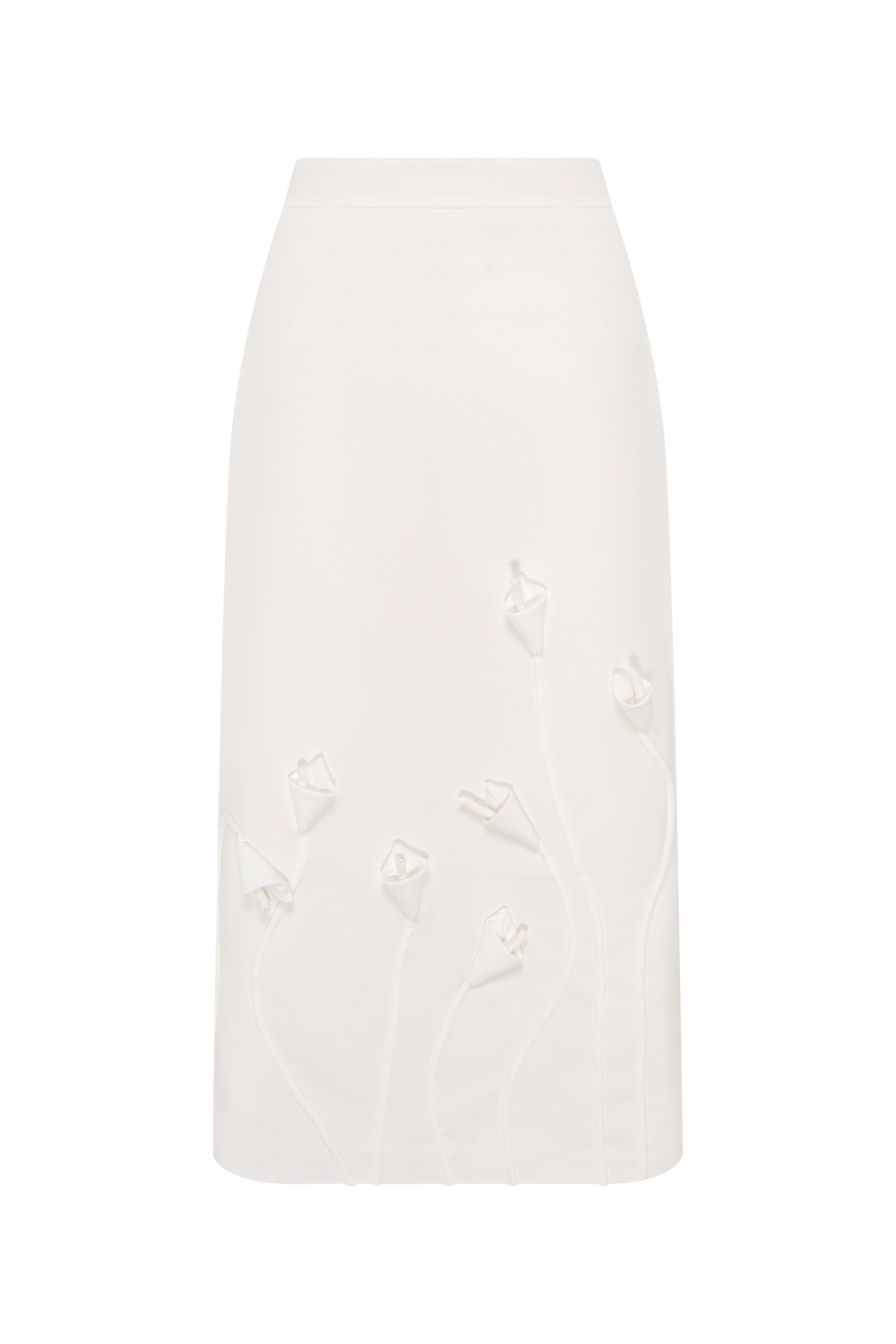 SAIA MIDI CREPE DAMA OFF WHITE