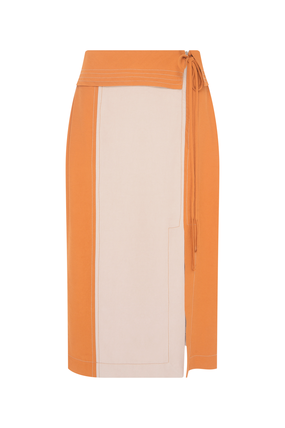 SAIA MIDI TWILL SIENNA BEGE