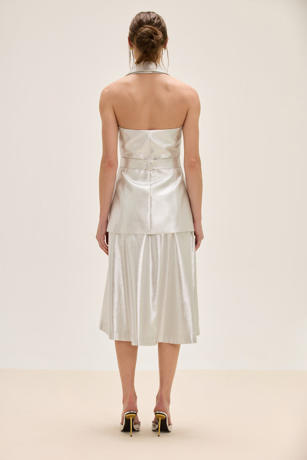 SAIA MIDI MALHA SILVER PRATA