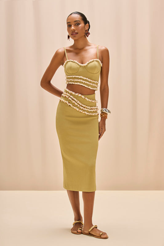 SAIA MIDI MALHA JADE VERDE