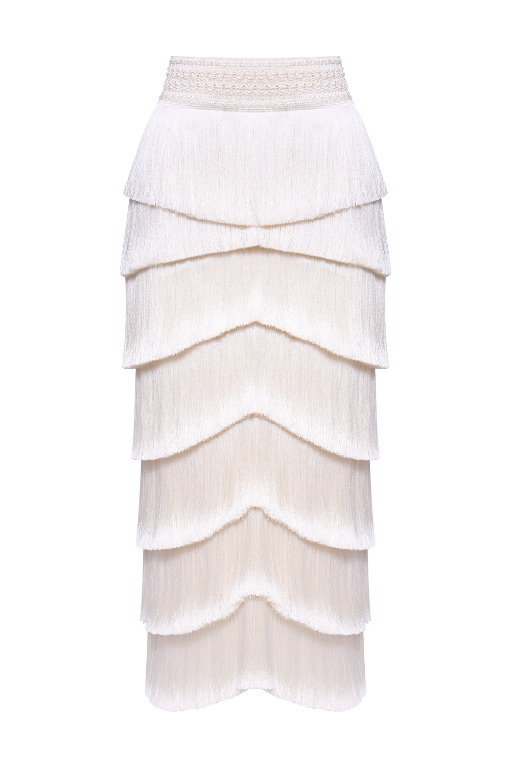 SAIA MIDI LYA FRINGE OFF WHITE