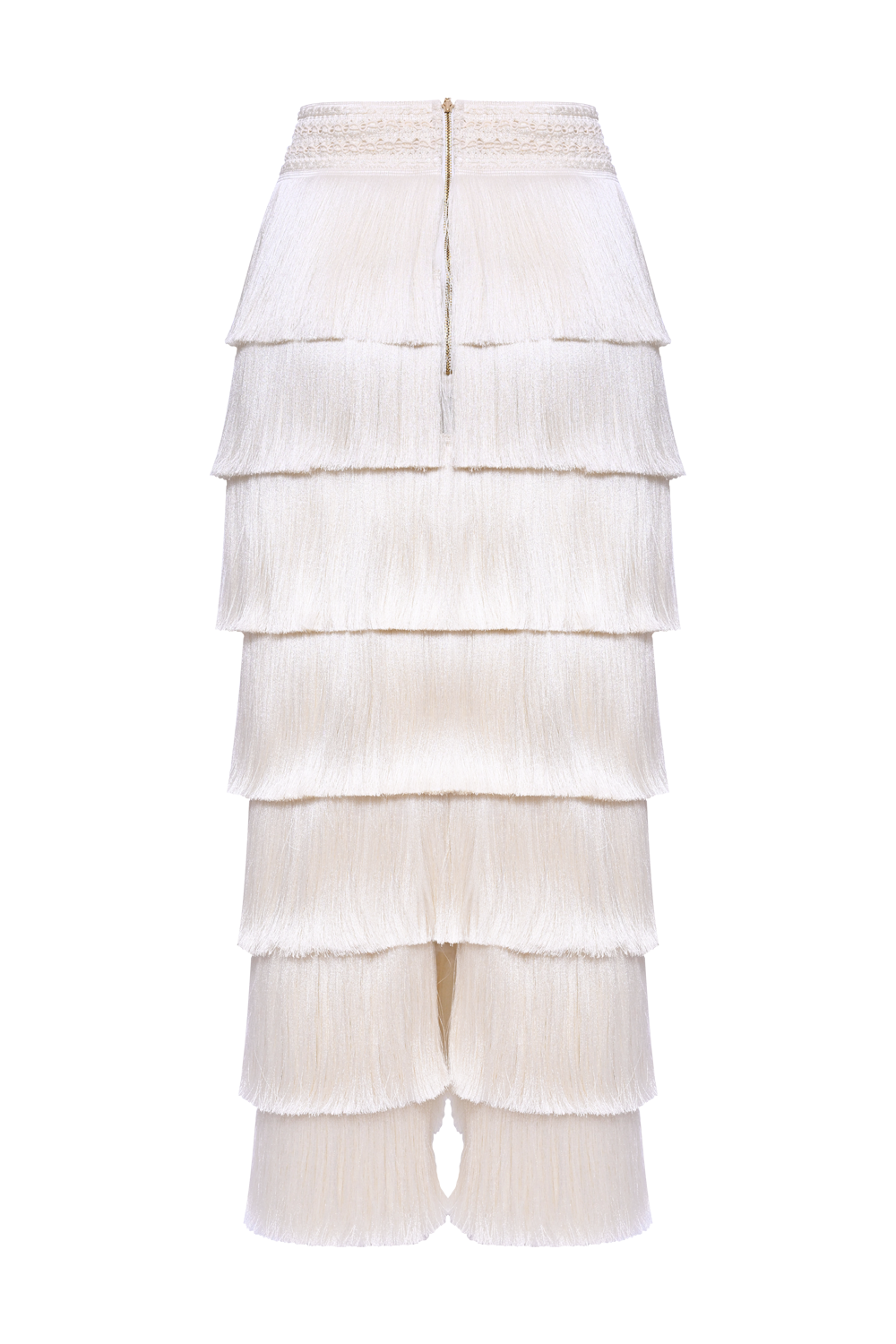 SAIA MIDI LYA FRINGE OFF WHITE