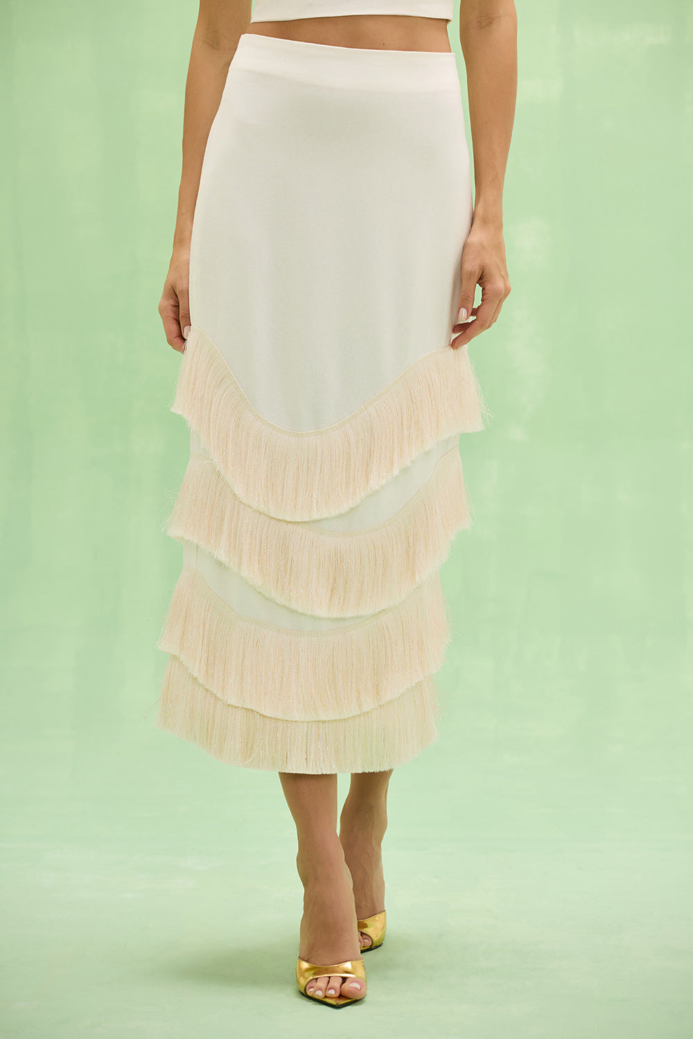 SAIA MIDI LINHO GABRIELA OFF WHITE