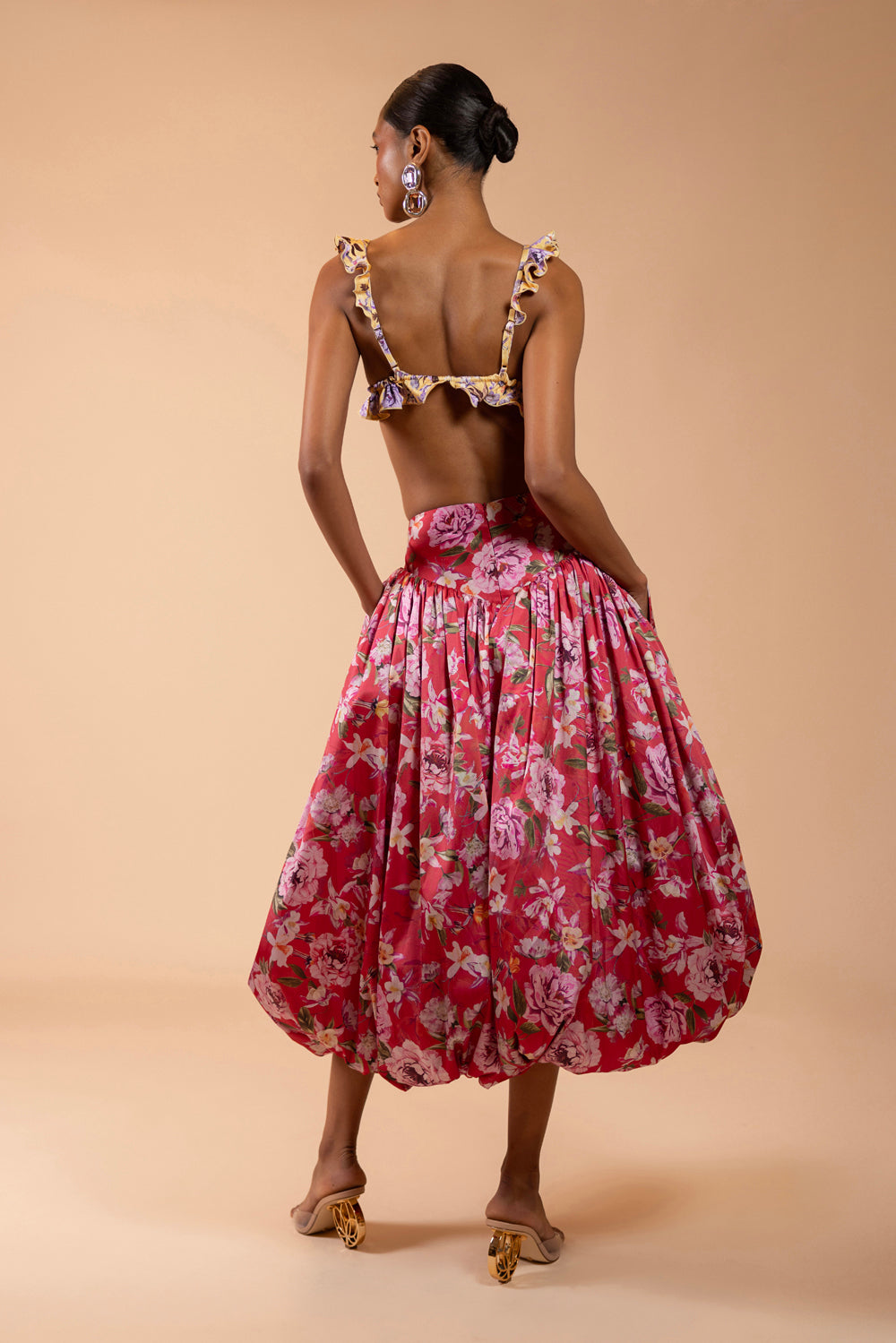 SAIA MIDI PEONY DOTS VERMELHO