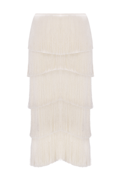 SAIA MIDI ZUZU FRINGE OFF WHITE
