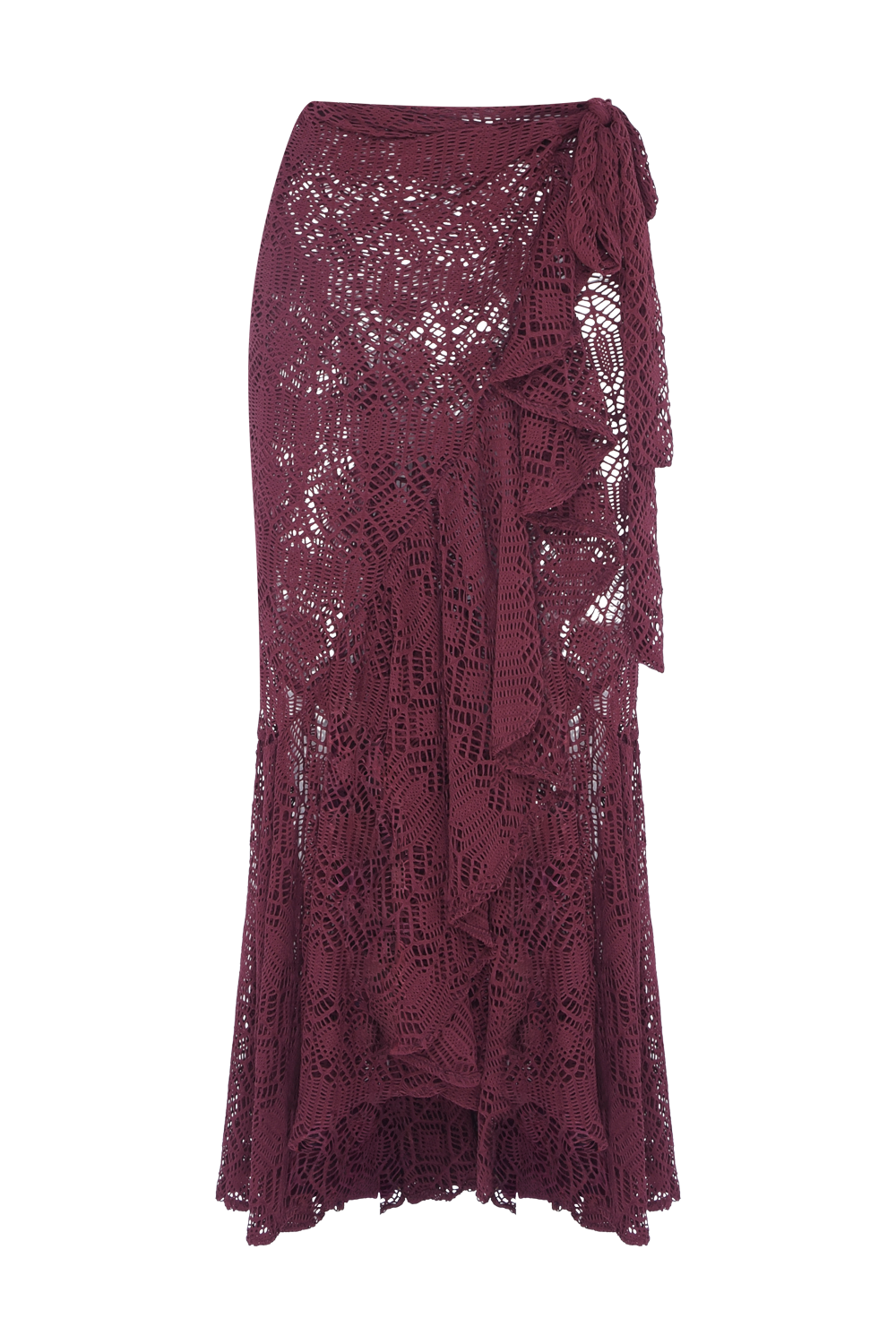 SAIDA DE PRAIA SEASHELL LYCRA  VERMELHO ESCURO