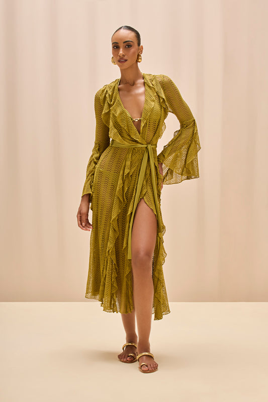 SAIDA DE PRAIA LONGA TELA WAVES VERDE