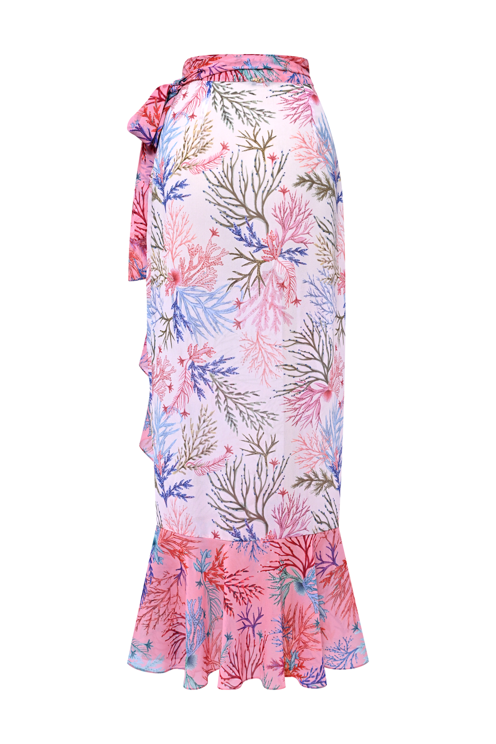 SAÍDA DE PRAIA LONGA SEAWEED OFF WHITE E ROSA