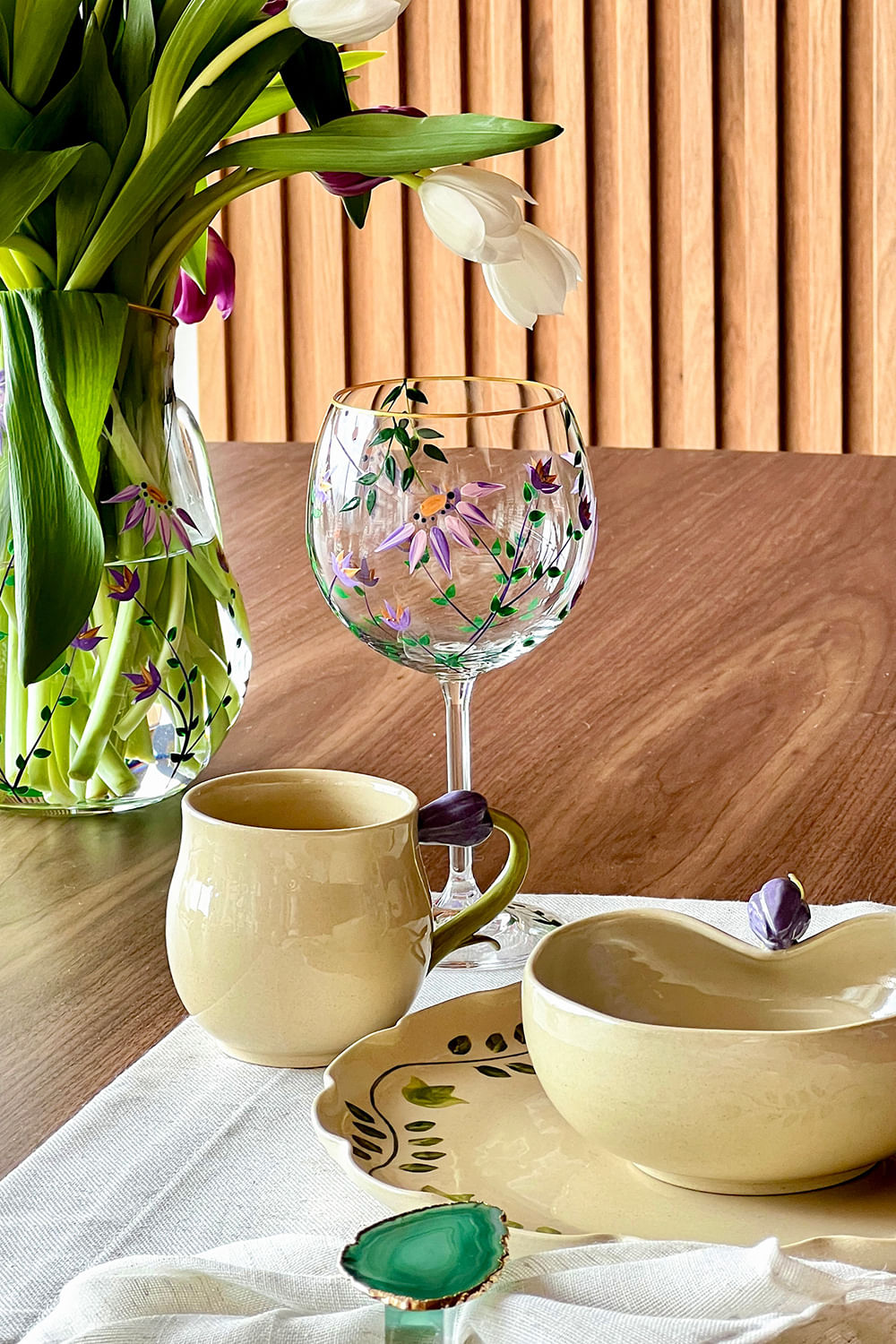 TAÇA ALTA TULIP GARDEN CRISTAL