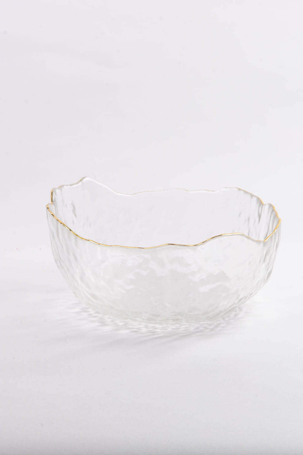 BOWL GRANDE BORDA DOURADA SOPRO CRISTAL