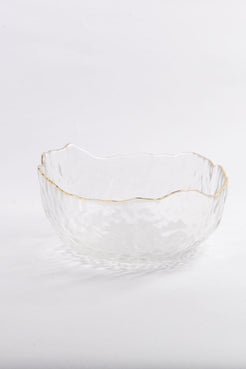 BOWL GRANDE BORDA DOURADA SOPRO CRISTAL