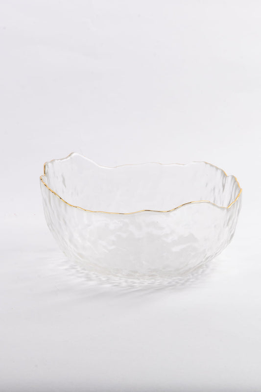 BOWL GRANDE BORDA DOURADA SOPRO CRISTAL
