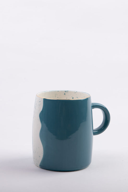 CANECA PORCELANA AQUARELA TURQUESA