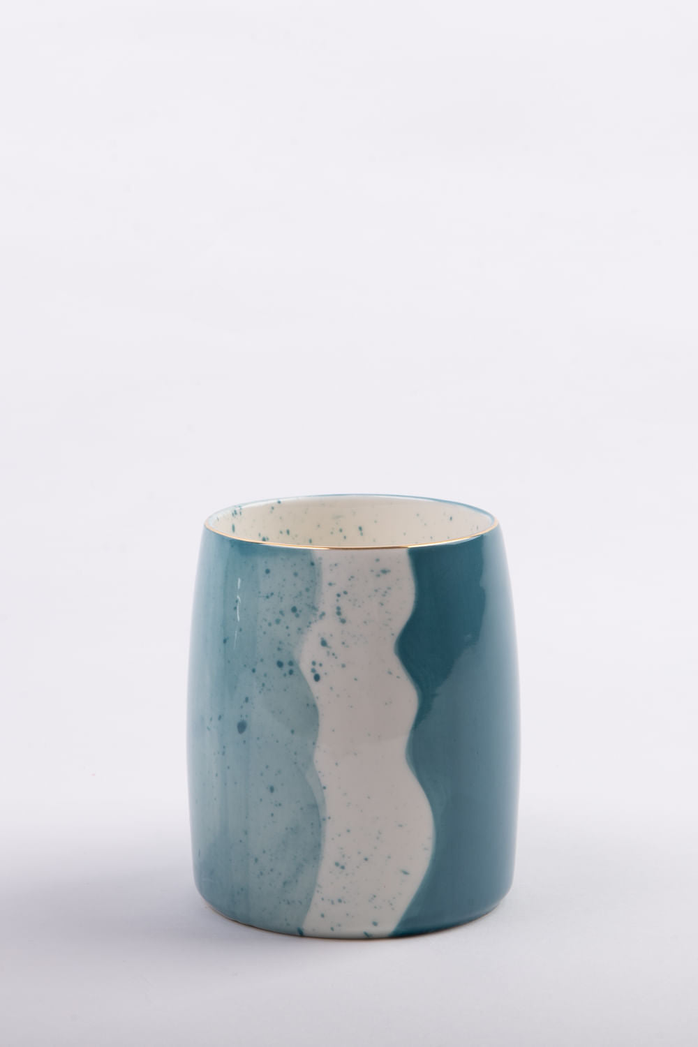 CANECA PORCELANA AQUARELA TURQUESA