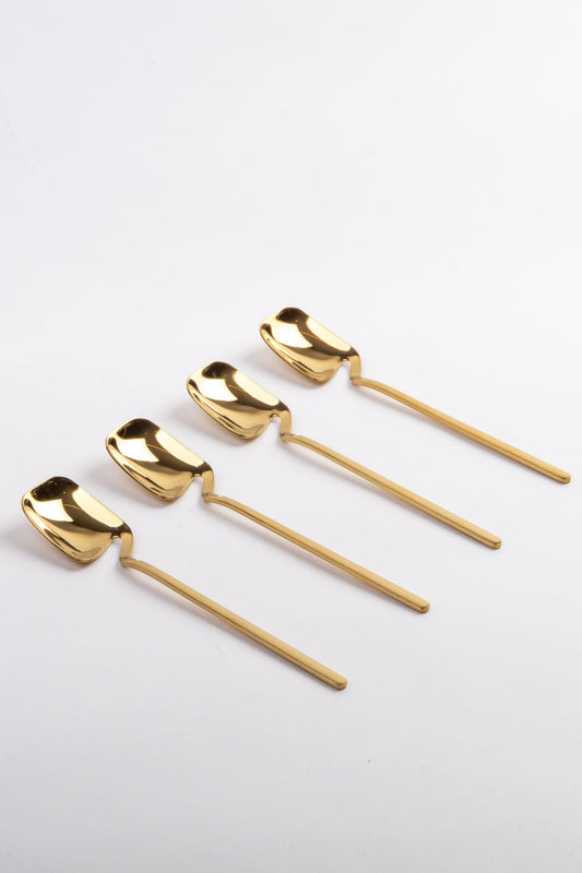 SET DE COLHERES PARA SOBREMESA DOURADO