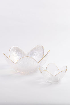 BOWL FLOR MÉDIO BORDA DOURADO SOPRO CLEAR GOLD