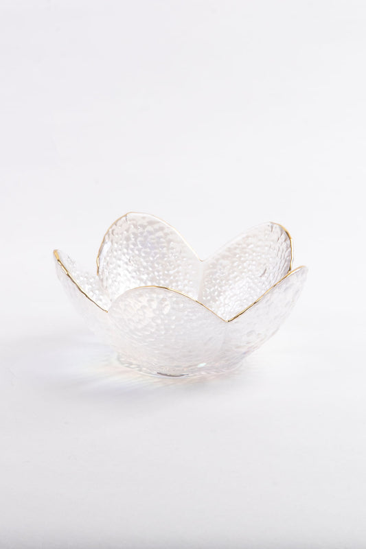 BOWL FLOR GRANDE BORDA DOURADA SOPRO FURTA COR