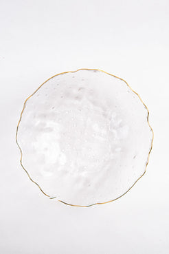 PRATO FUNDO BORDA DOURADA SOPRO CLEAR GOLD